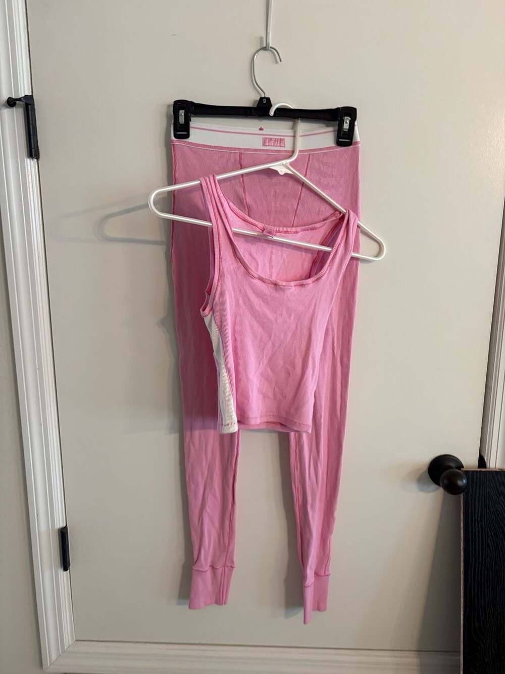 Skims Cotton Rib Tank And Legging Set Size S Pink